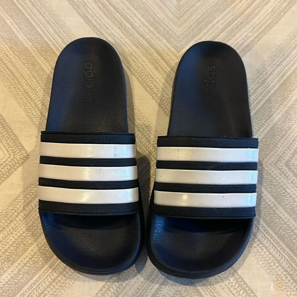 Adidas Men's Black & White Adilette Shower Slides